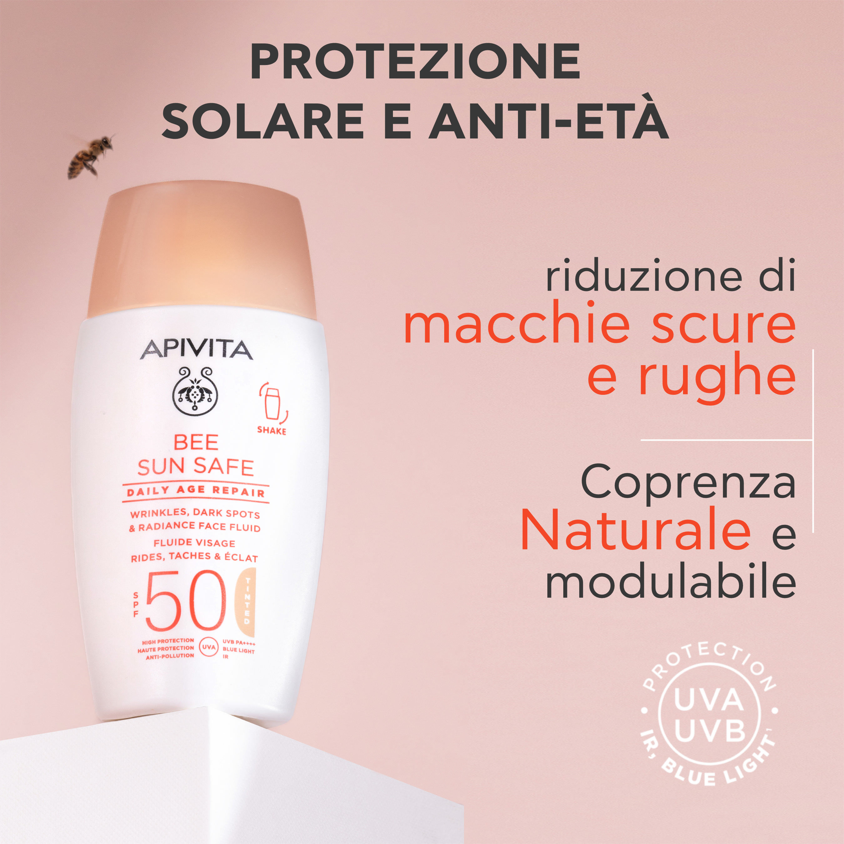 Apivita Bee Sun Safe - Fluido Colorato Anti-Rughe E Anti-Macchie Viso 50 ml