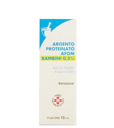 Argento Proteinato Afom 0,5% Gocce Nasali e Auricolari 10 ml Argento Proteinato Afom 0,5% Gocce Nasali e Auricolari 10 ml