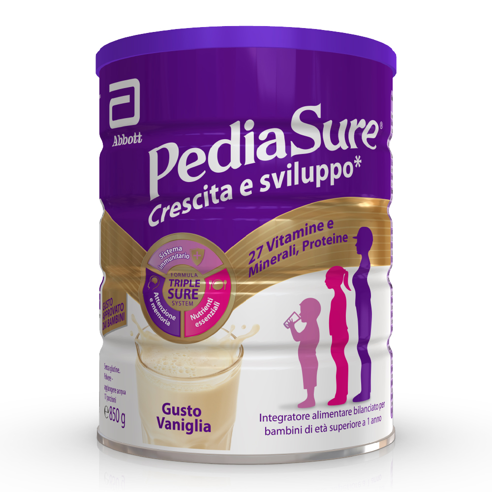 Pediasure Crescita E Sviluppo Integratore Alimentare per Bambini multivitaminico con 27 vitamine e minerali, Vaniglia 850g