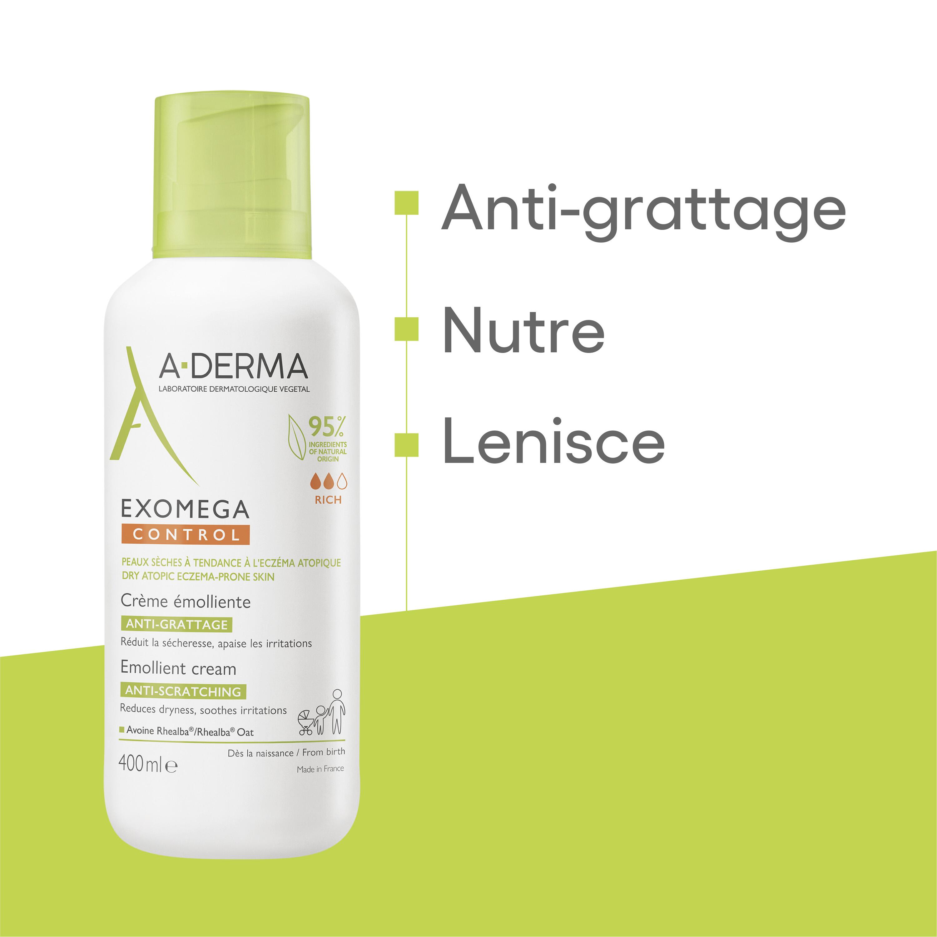 A-Derma Exomega Control - Crema Emolliente  Anti-Grattage Per Pelle Secca A Tendenza Atopica 400 ml 