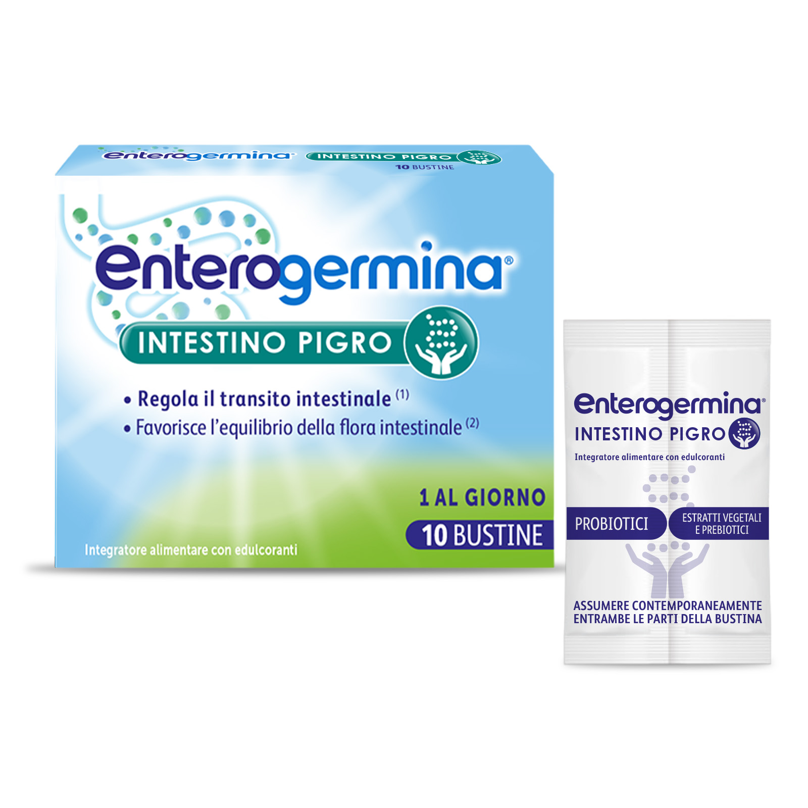 Enterogermina Intestino Pigro 10 Bustine Gusto Frutti di Bosco - Integratore Con Fermenti Lattici, Probiotici E Prebiotici Per La Regolarità Intestinale