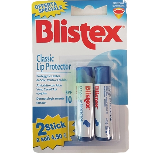 Blistex Classic Lip Protector SFP10 Balsamo Labbra 2 Stick pacco doppio Blistex Classic Lip Protector SFP10 Balsamo Labbra 2 Stick pacco doppio