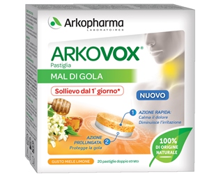 Arkovox Pastiglia Doppio Strato Mal di Gola 24 Caramelle