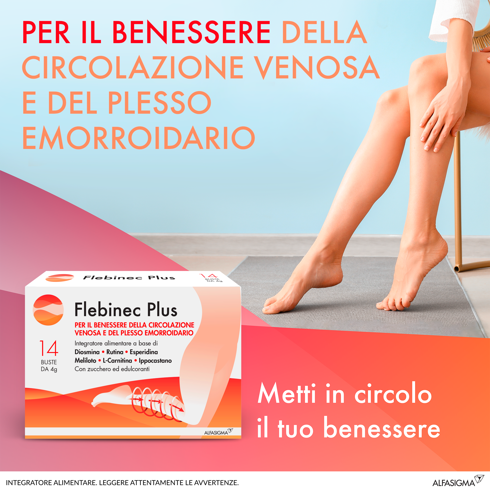 Flebinec Plus - Integratore per il microcircolo - 14 bustine