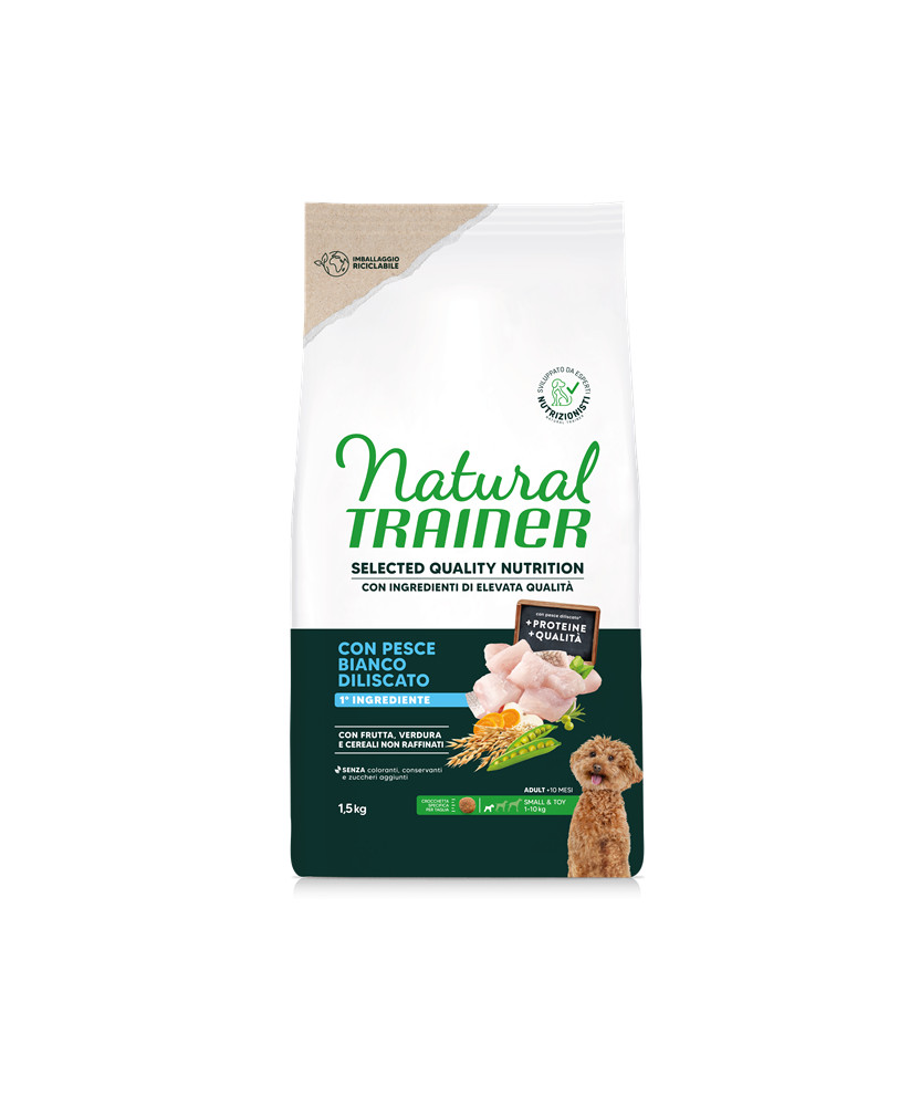 TRAINER NATURAL CANE SELECTED QUALITY NUTRITION MINI ADULT PESCE 1,5KG