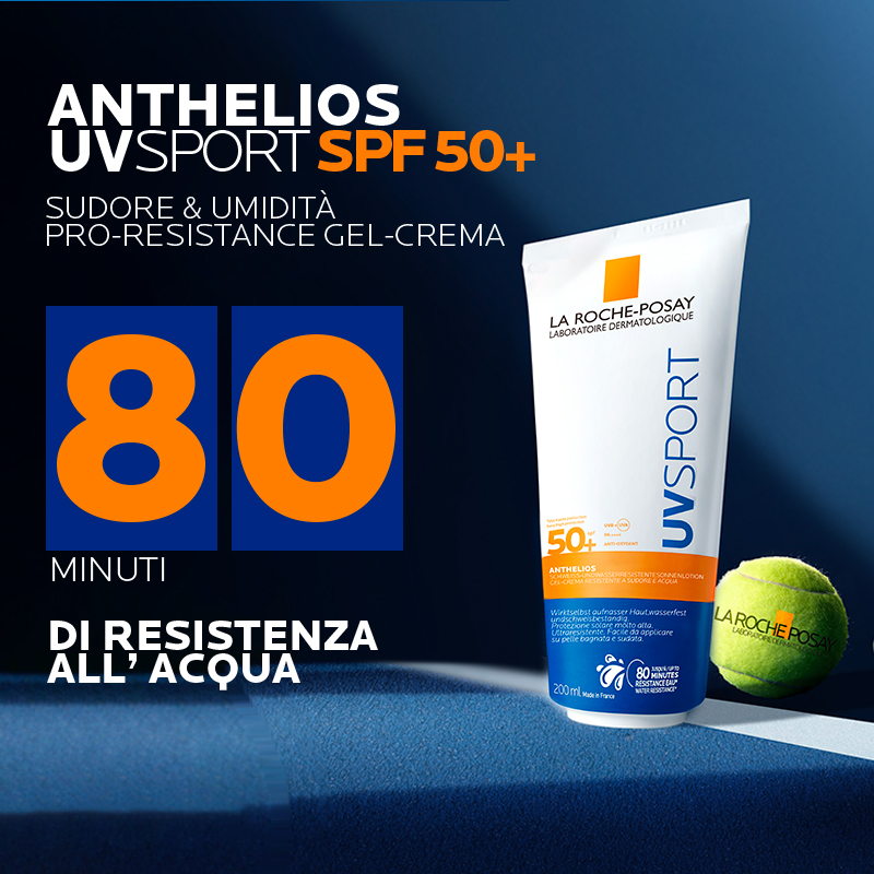 La Roche-Posay - Anthelios Uvsport Gel-Crema Resistente Ad Acqua E Sudore SPF50+ Viso E Corpo 200 ml