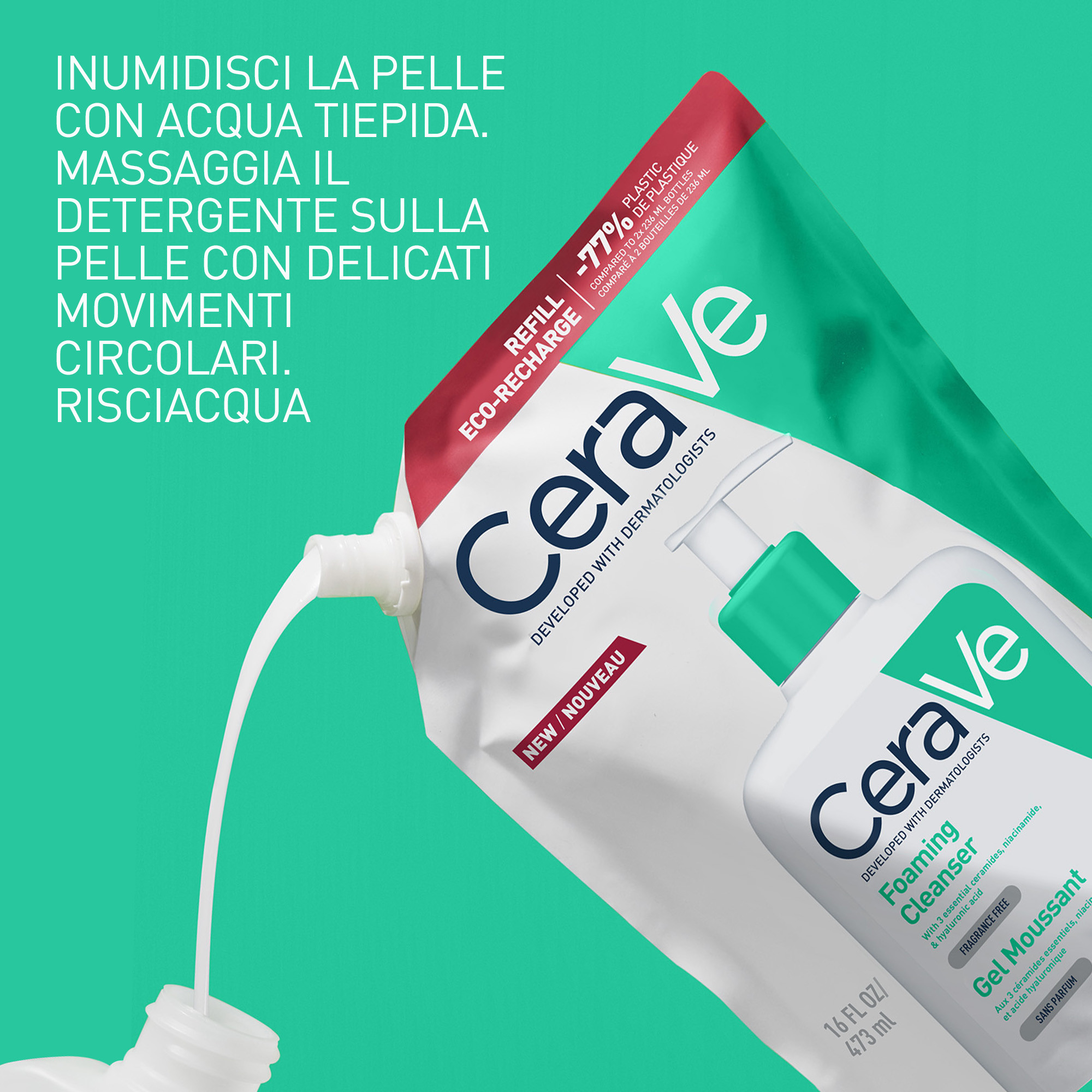 CERAVE REFILL SCHIUMA DETERGENTE 473ML