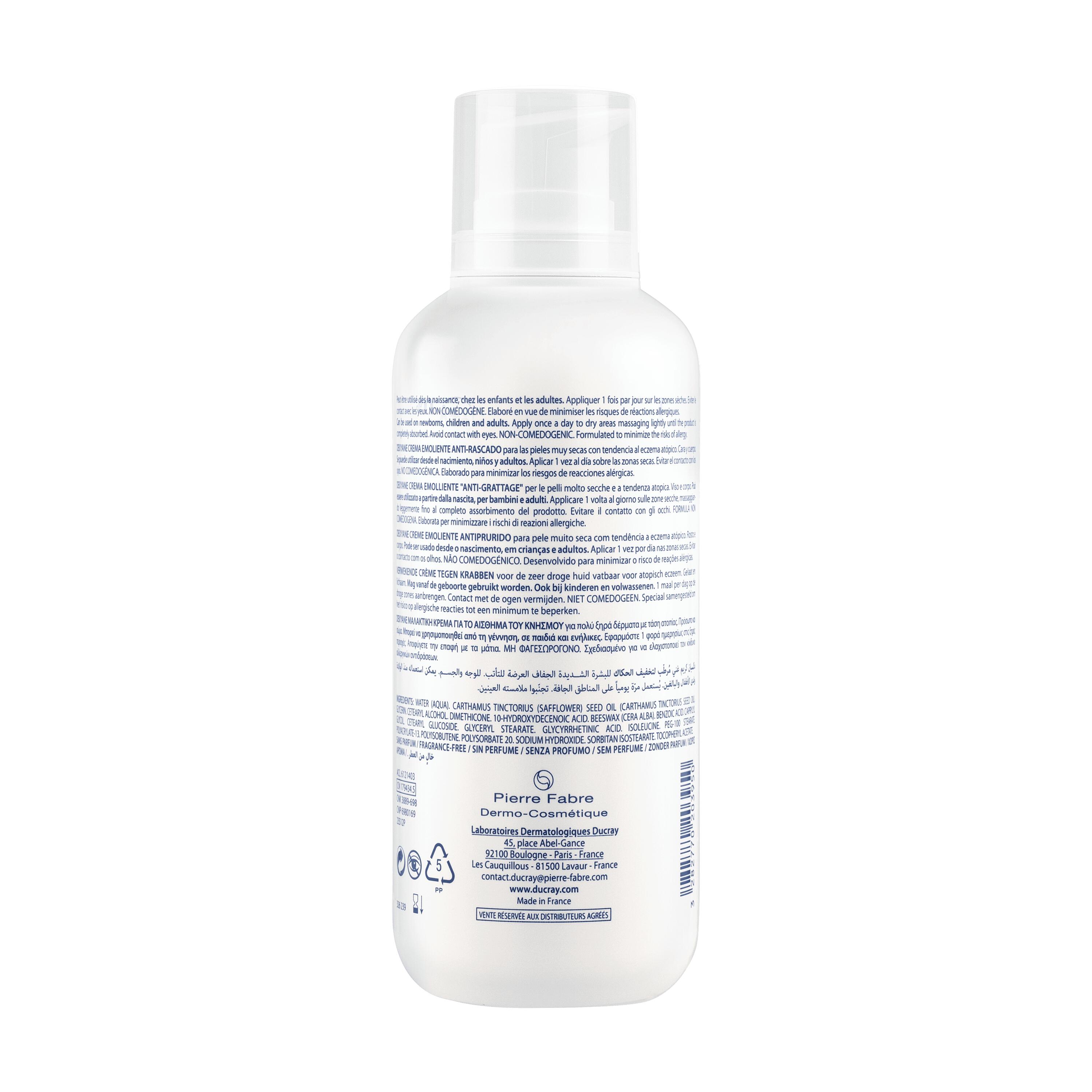 Ducray Dexyane - Crema Emolliente Anti-Grattage Viso E Corpo 400 ml
