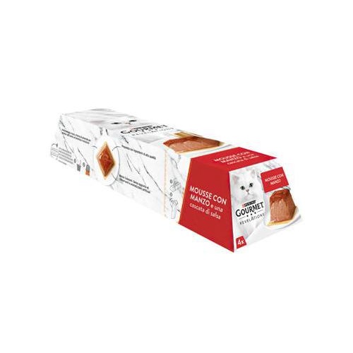 NESTLE' PURINA GOURMET GATTO REVELATIONS MOUSSE MANZO 4x57GR