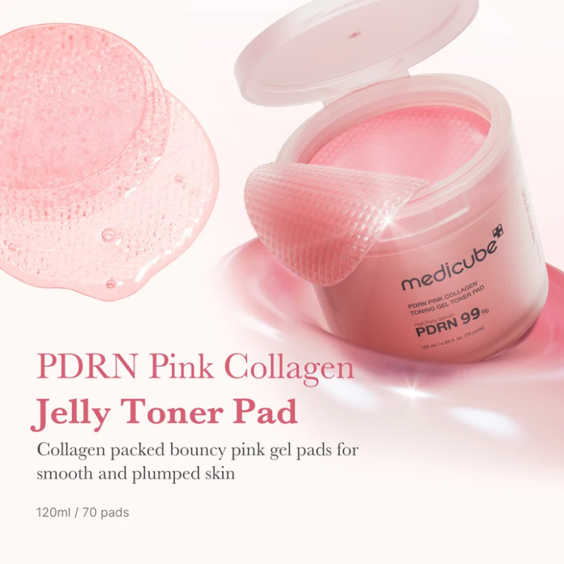 Medicube PDRN Pink Collagen Gel Toner Pad - 70 Dischetti In Gel Lenitivi E Illuminanti
