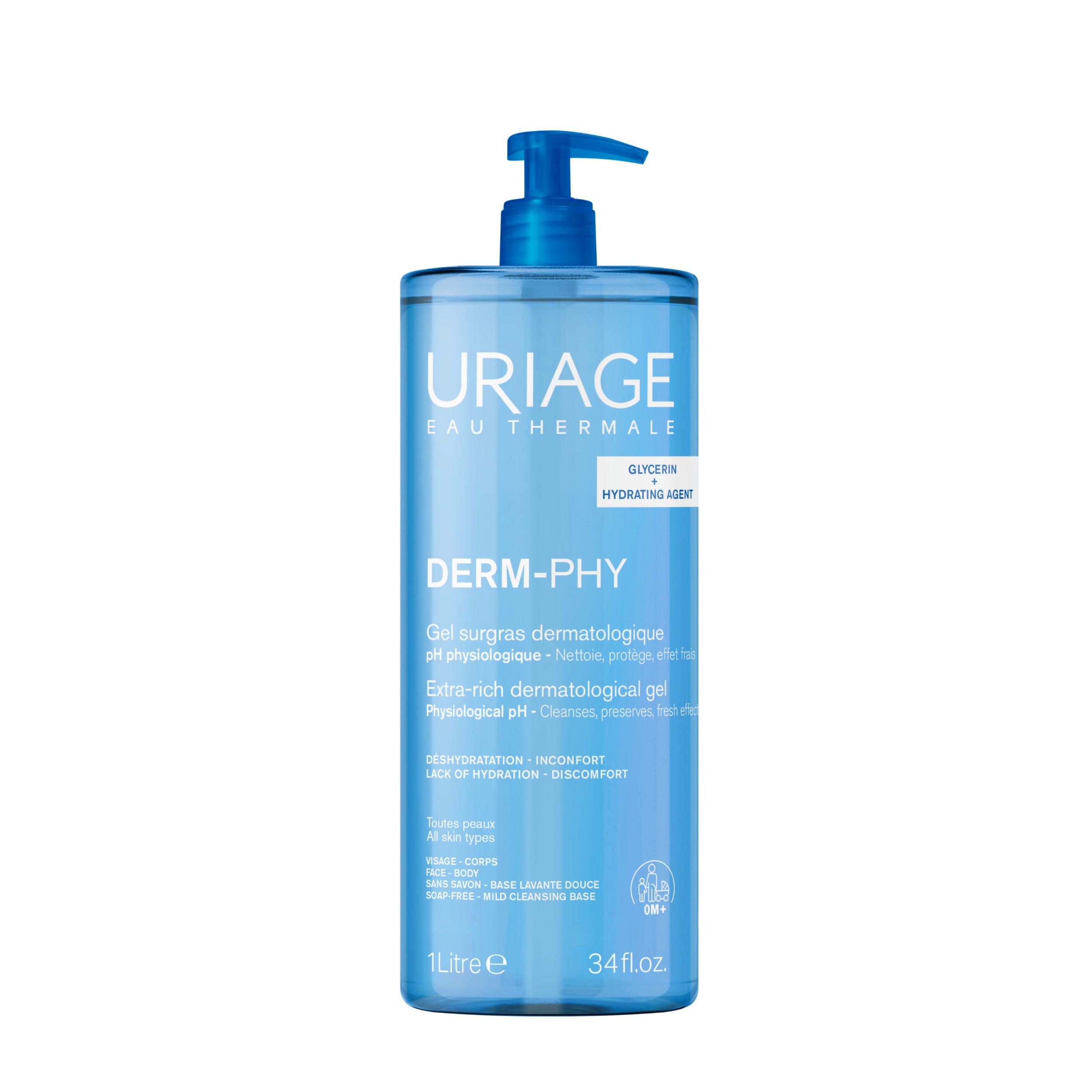 Uriage Derm-Phy Gel Doccia Dermatologico Lenitivo E Protettivo Per Pelle Sensibile 1 Litro