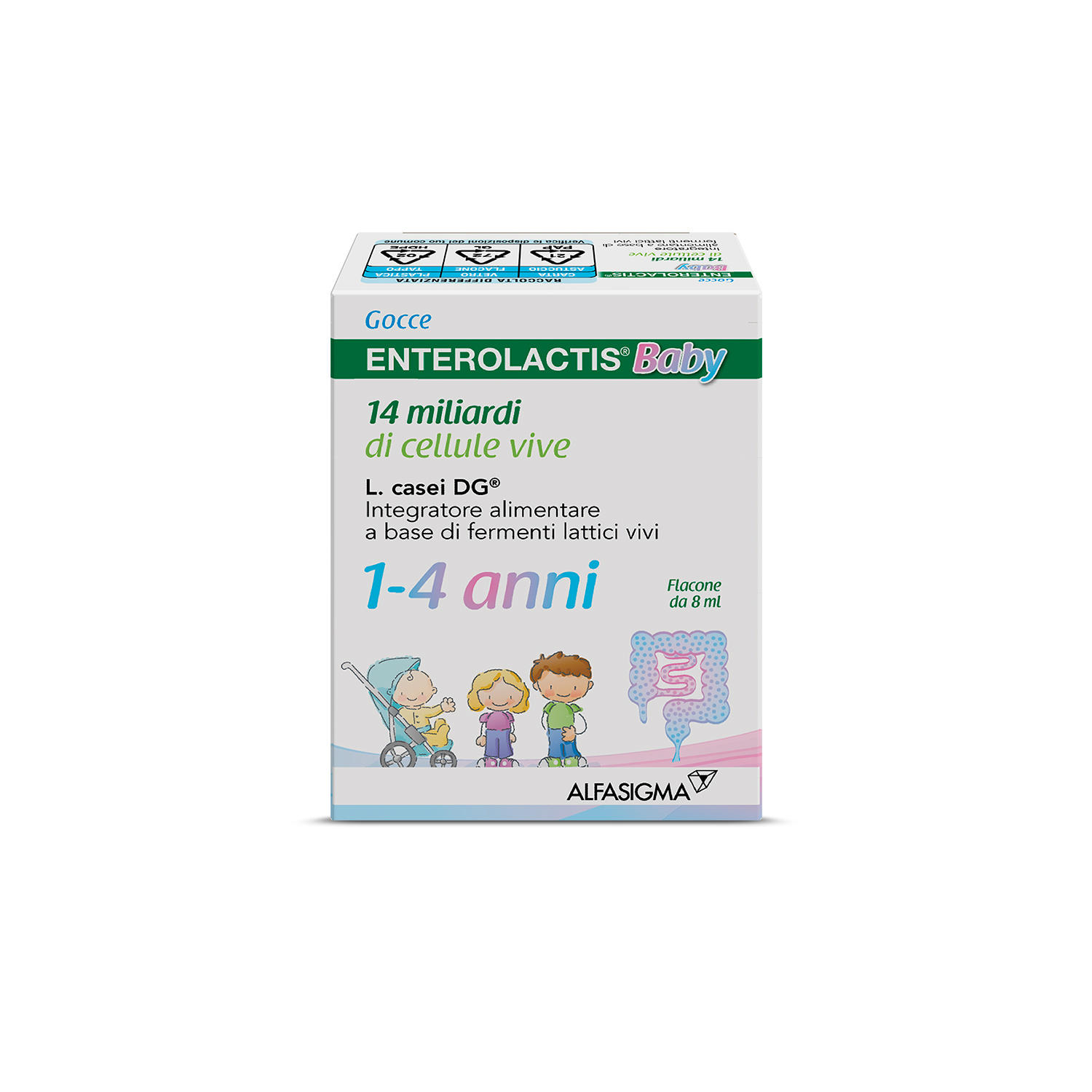 Enterolactis Baby Gocce, Integratore Alimentare con Fermenti lattici, probiotici L,Casei DG, 14 Miliardi Cellule Vive, Specifico per Bambini 1-4 anni, Flacone da 8ml Enterolactis Baby Gocce, Integratore Alimentare con Fermenti lattici, probiotici L,Casei DG, 14 Miliardi Cellule Vive, Specifico per Bambini 1-4 anni, Flacone da 8ml