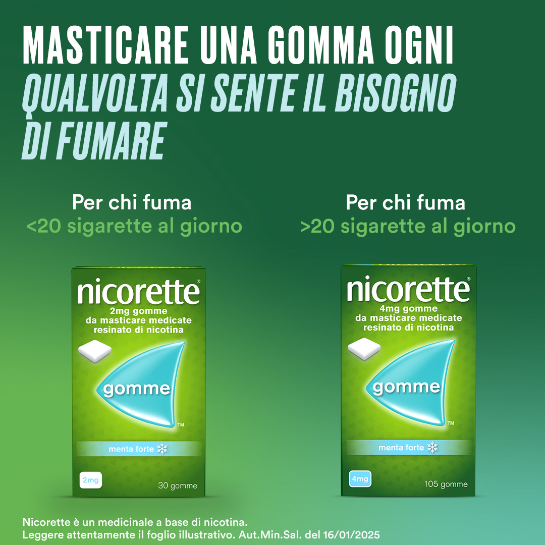 Nicorette Gomme 2 mg Nicotina Menta 30 Gomme Masticabili Nicorette Gomme 2 mg Nicotina Menta 30 Gomme Masticabili