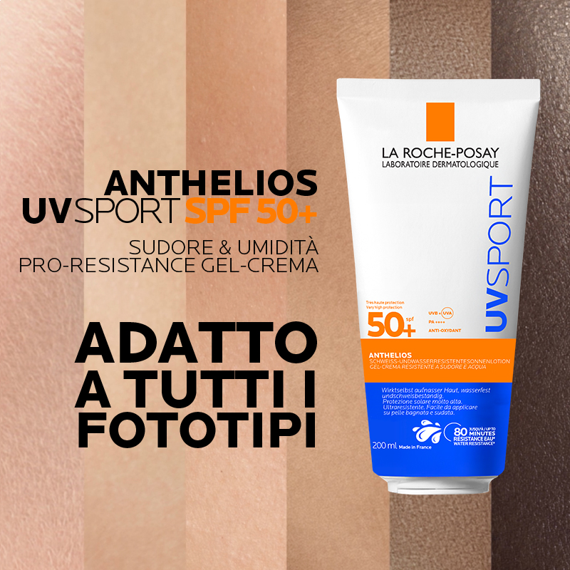 La Roche-Posay - Anthelios Uvsport Gel-Crema Resistente Ad Acqua E Sudore SPF50+ Viso E Corpo 200 ml