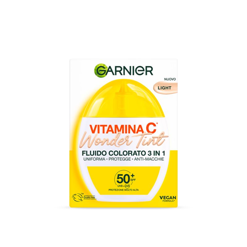 Garnier - Vitamina C Wonder Tint 3-In-1 - Fluido Colorato 40 ml - Tonalità Light