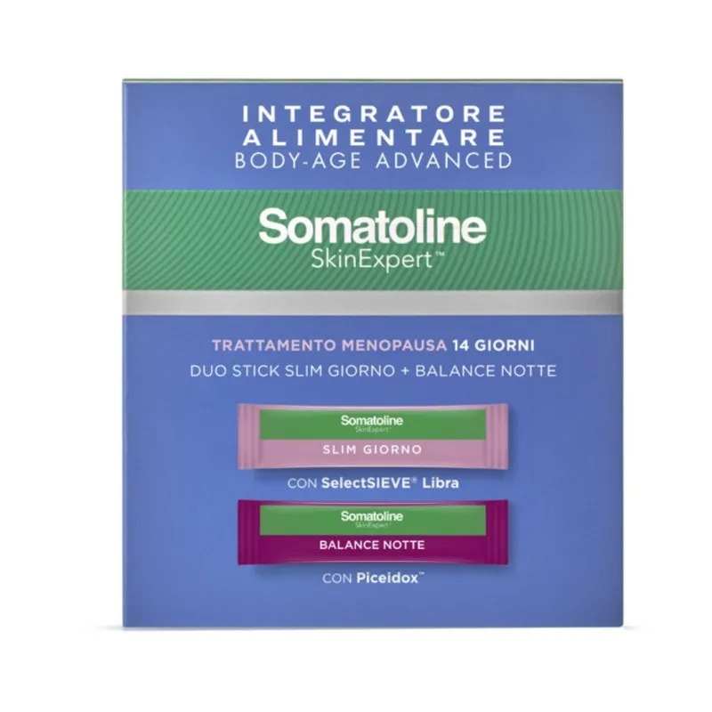 Somatoline Skin Expert Body-Age Integratore Giorno e Notte per Menopausa 28 Stick