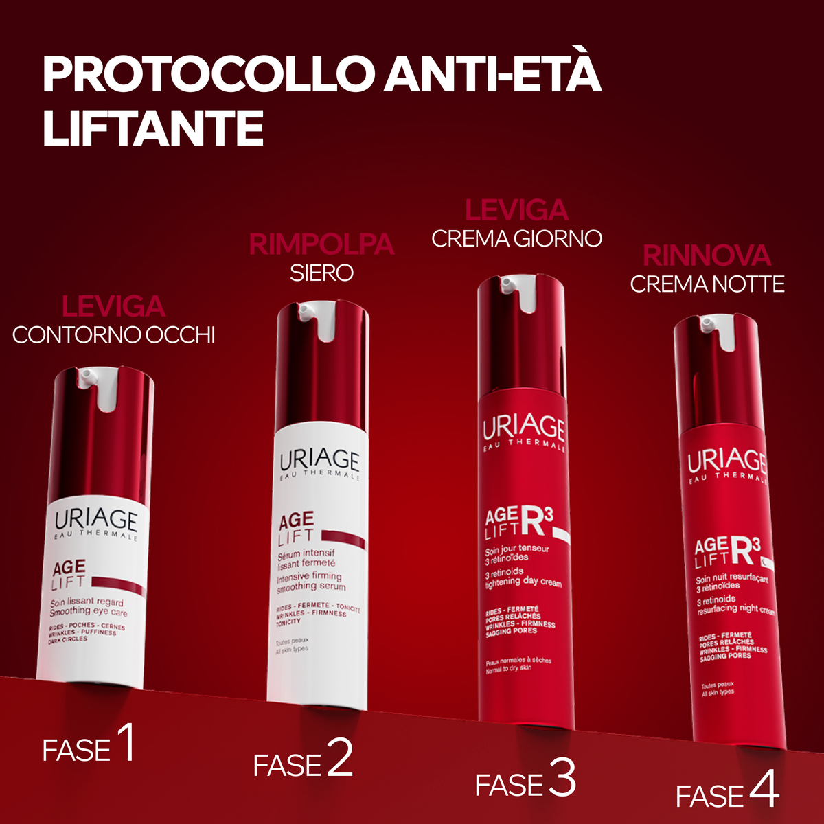 Uriage Age Lift R3 - Crema Notte Rivitalizzante Antirughe Per Pelle Sensibile 40 ml 