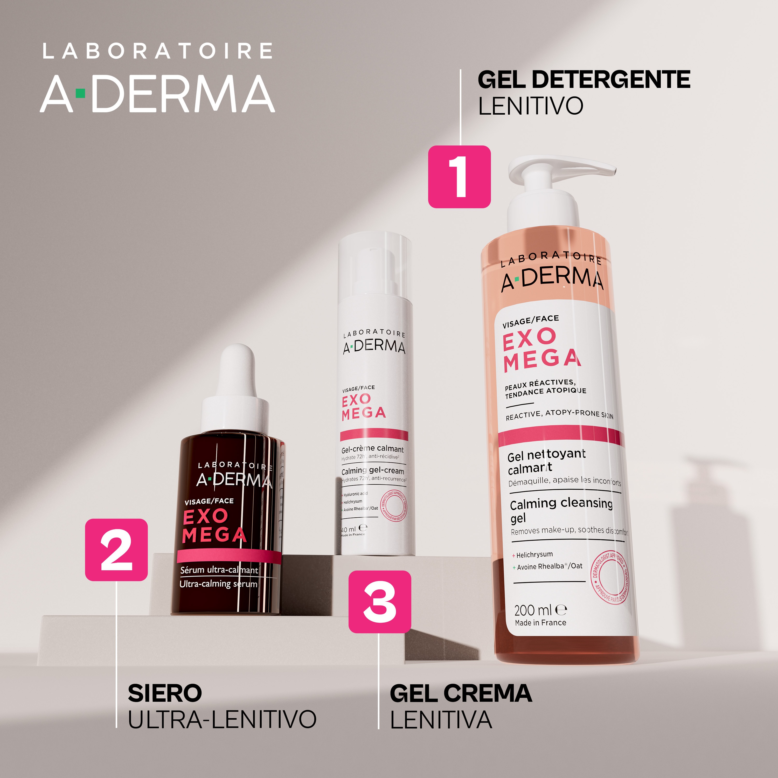 A-Derma Exomega - Gel-Crema Lenitiva Per Pelle Reattiva A Tendenza Atopica 40 ml