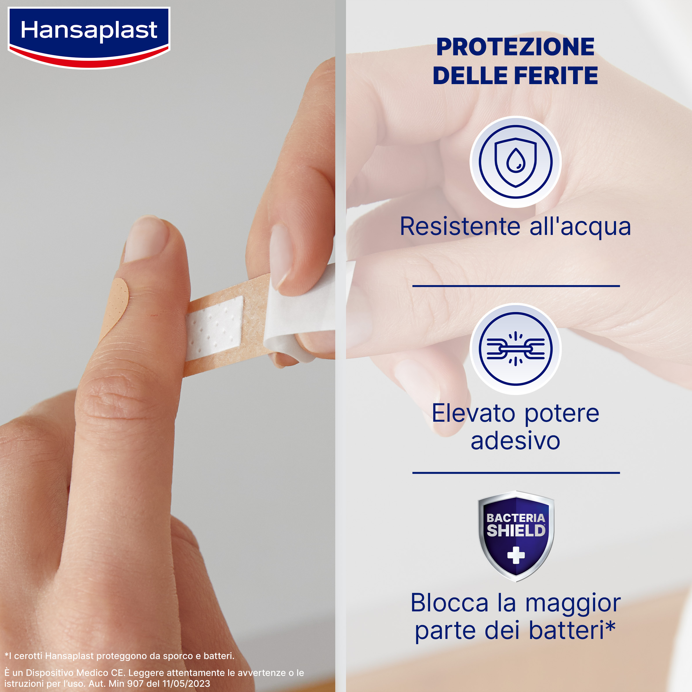 Hansaplast Cerotti Universal, Impermeabili e traspiranti per tutte le ferite, 20 pezzi da 19 x 72 mm