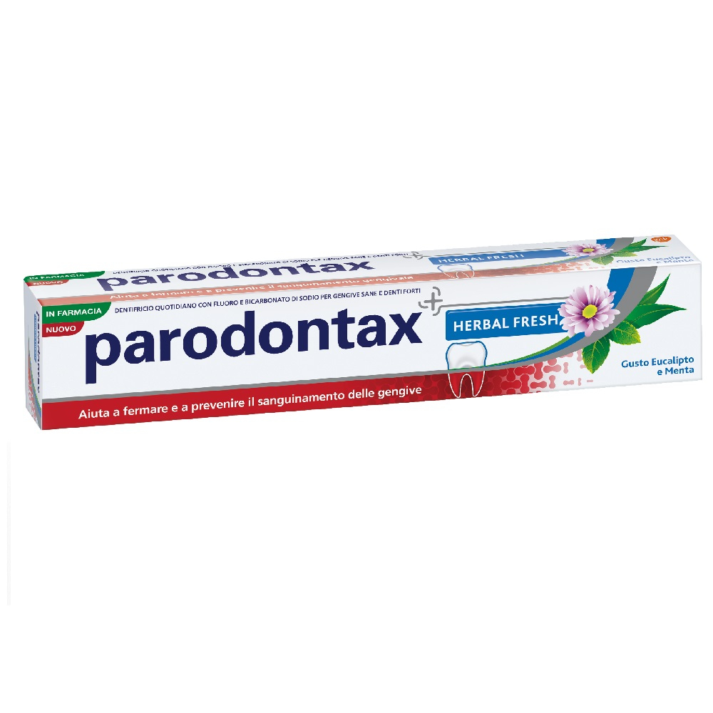Parodontax Herbal Fresh Dentifricio Bicarbonato di Sodio Igiene Dentale Gusto Eucalipto e Menta 75ml Parodontax Herbal Fresh Dentifricio Bicarbonato di Sodio Igiene Dentale Gusto Eucalipto e Menta 75ml