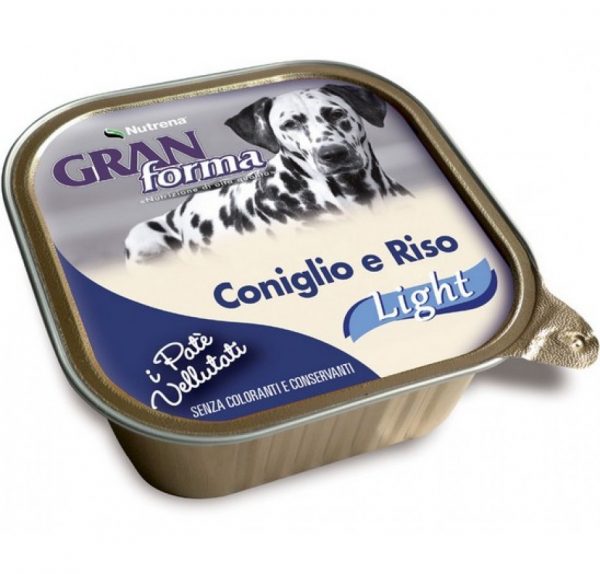 RAGGIO DI SOLE GRAN FORMA CANE PATE' LIGHT CONIGLIO RISO 150GR (vaschetta)