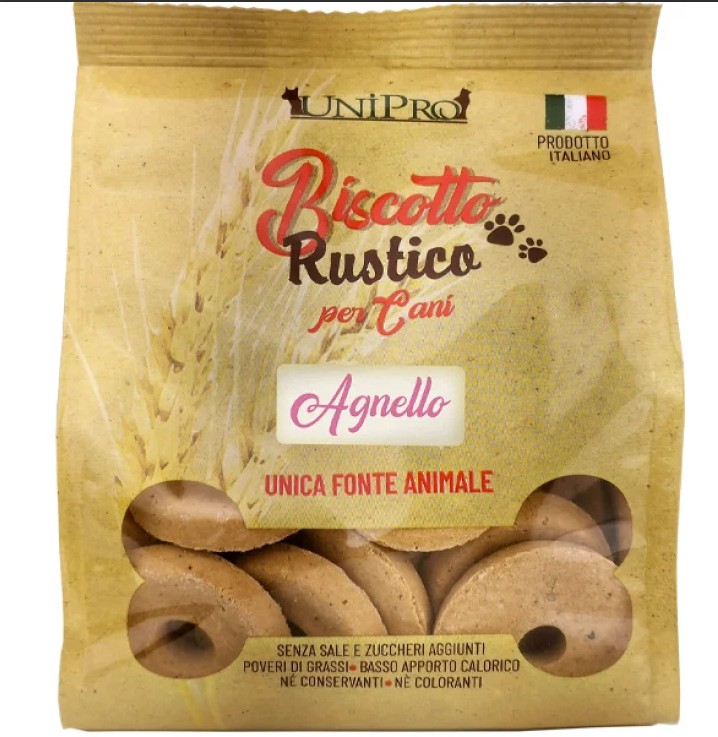 UNIPRO CANE SNACK RUSTICO BISCOTTI AGNELLO 300GR