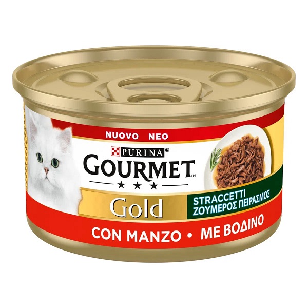 NESTLE' PURINA GOURMET GATTO GOLD STRACCETTI MANZO 85GR (lattina)