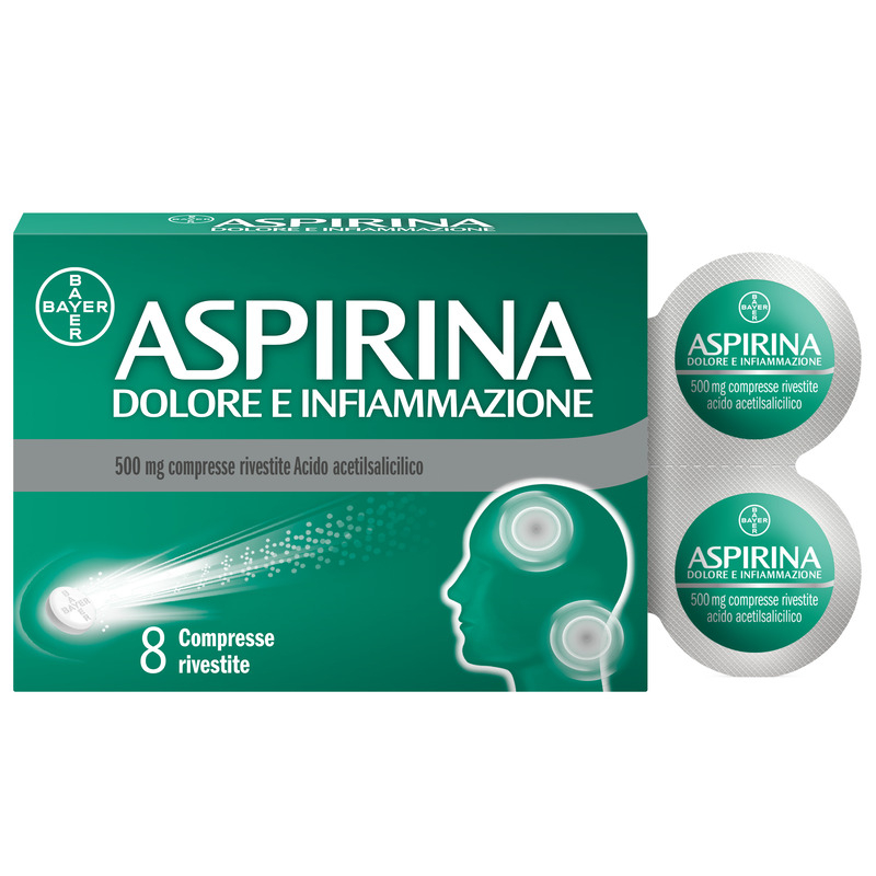 Aspirina Dolore e Infiammazione, Antidolorifico e Antinfiammatorio, contro Dolori Muscolari e Articolari, Cervicale, Mal di Testa, Mal di Schiena, 8 Compresse Rivestite Aspirina Dolore e Infiammazione, Antidolorifico e Antinfiammatorio, contro Dolori Muscolari e Articolari, Cervicale, Mal di Testa, Mal di Schiena, 8 Compresse Rivestite