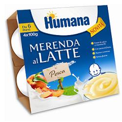 Humana Merenda al Latte Gusto Pesca 4x100 g Humana Merenda al Latte Gusto Pesca 4x100 g