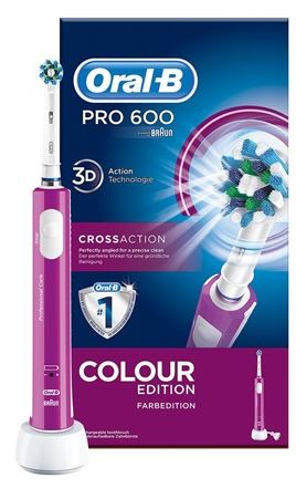 Oral-B PRO 600 CrossAction Spazzolino Elettrico Ricaricabile Viola