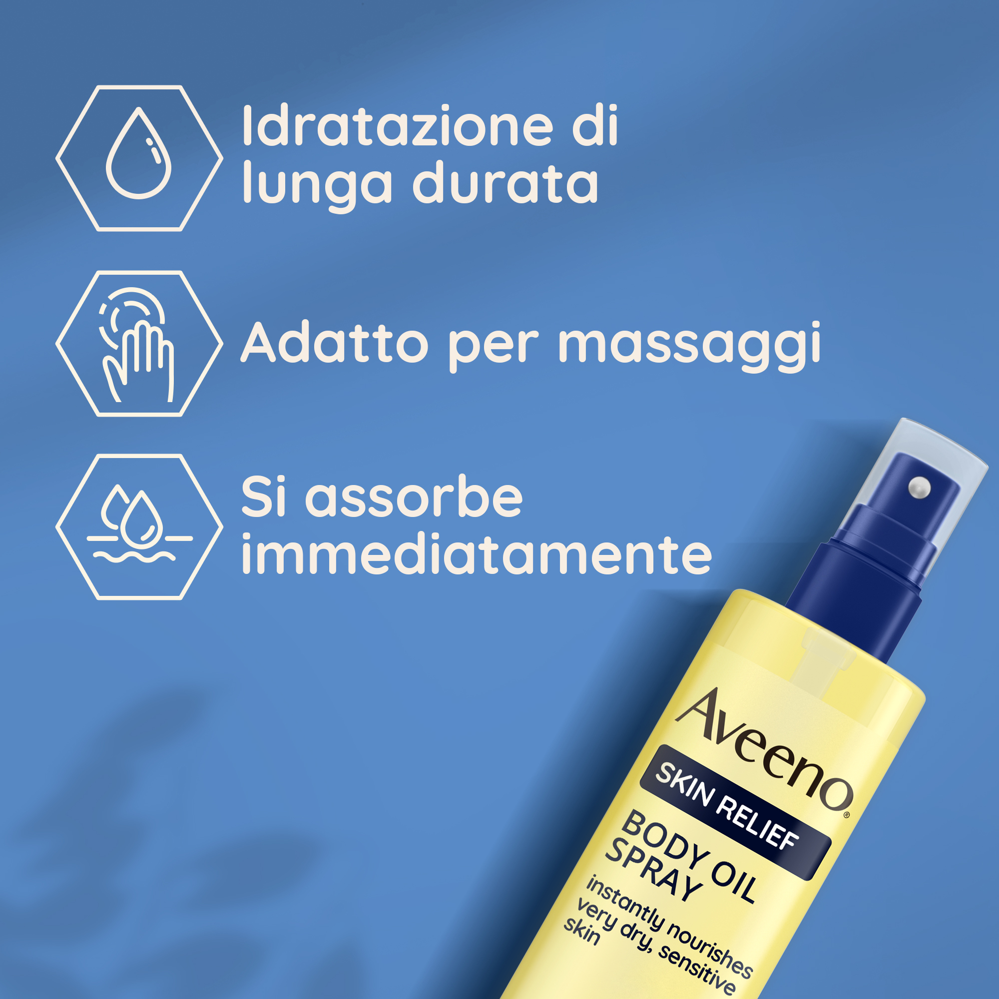 Aveeno Skin Relief Olio Corpo pelle secca dermatologicamente testato con ingredienti naturali 200 ml