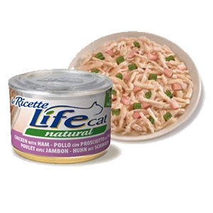 LIFEPETCARE LIFE GATTO NATURAL LE RICETTE POLLO PROSCIUTTO 150GR (lattina)