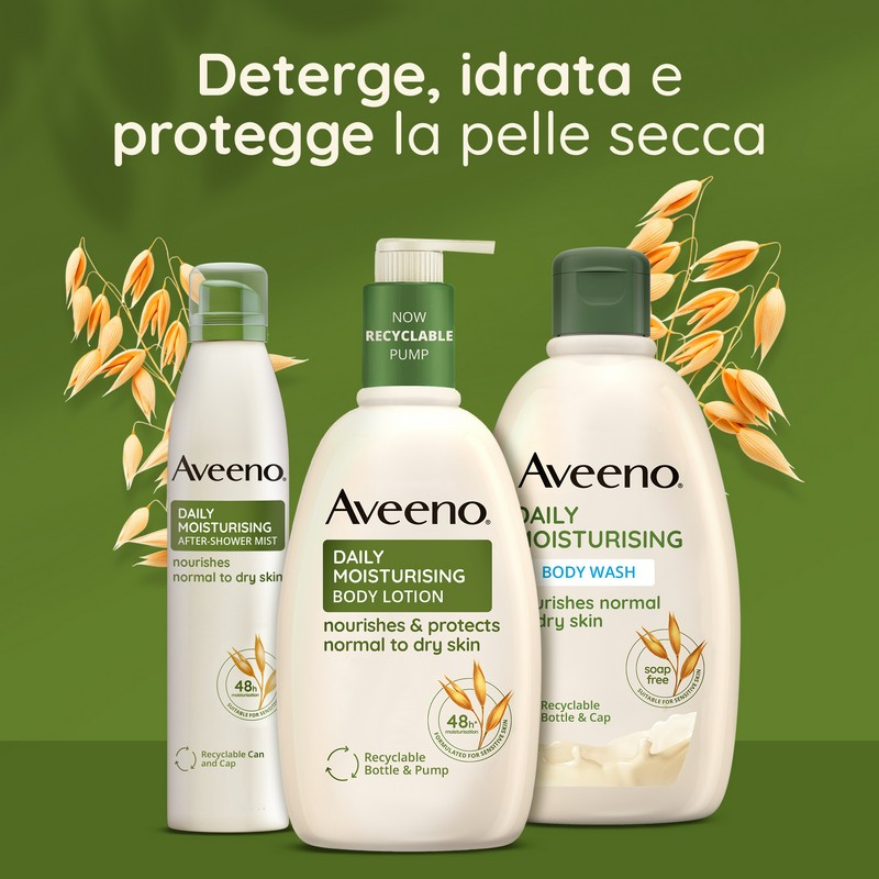 Aveeno Spray Idratante Corpo Dopo Doccia all'Avena per Proteggere e Nutrire la Pelle Secca, ad Assorbimento Rapido Aveeno Spray Idratante Corpo Dopo Doccia all'Avena per Proteggere e Nutrire la Pelle Secca, ad Assorbimento Rapido