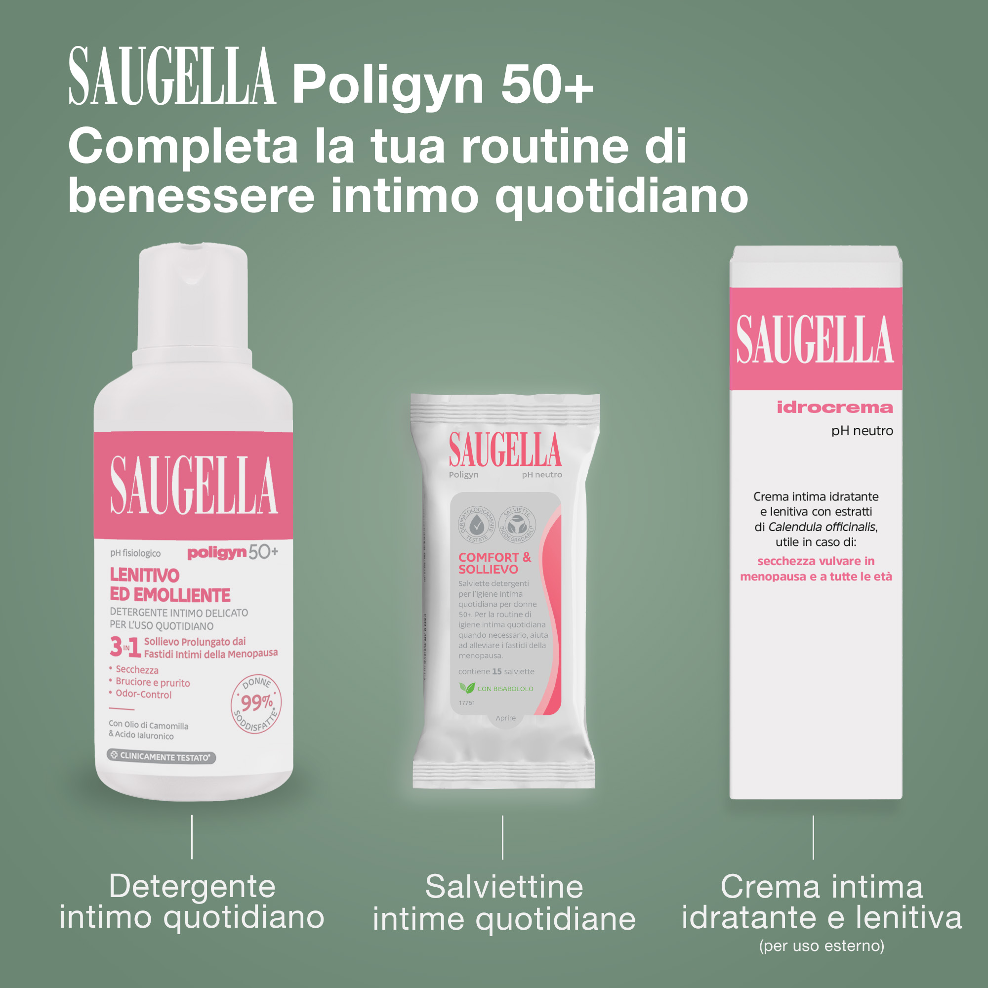 Saugella Poligyn Detergente Intimo Donna pH Neutro 250 mL