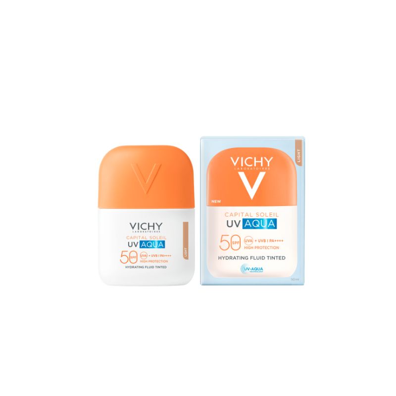 Vichy - Capital Soleil - Uv Aqua SPF50 Protezione Elevata - Fluido Idratante Viso Colorato 50 ml