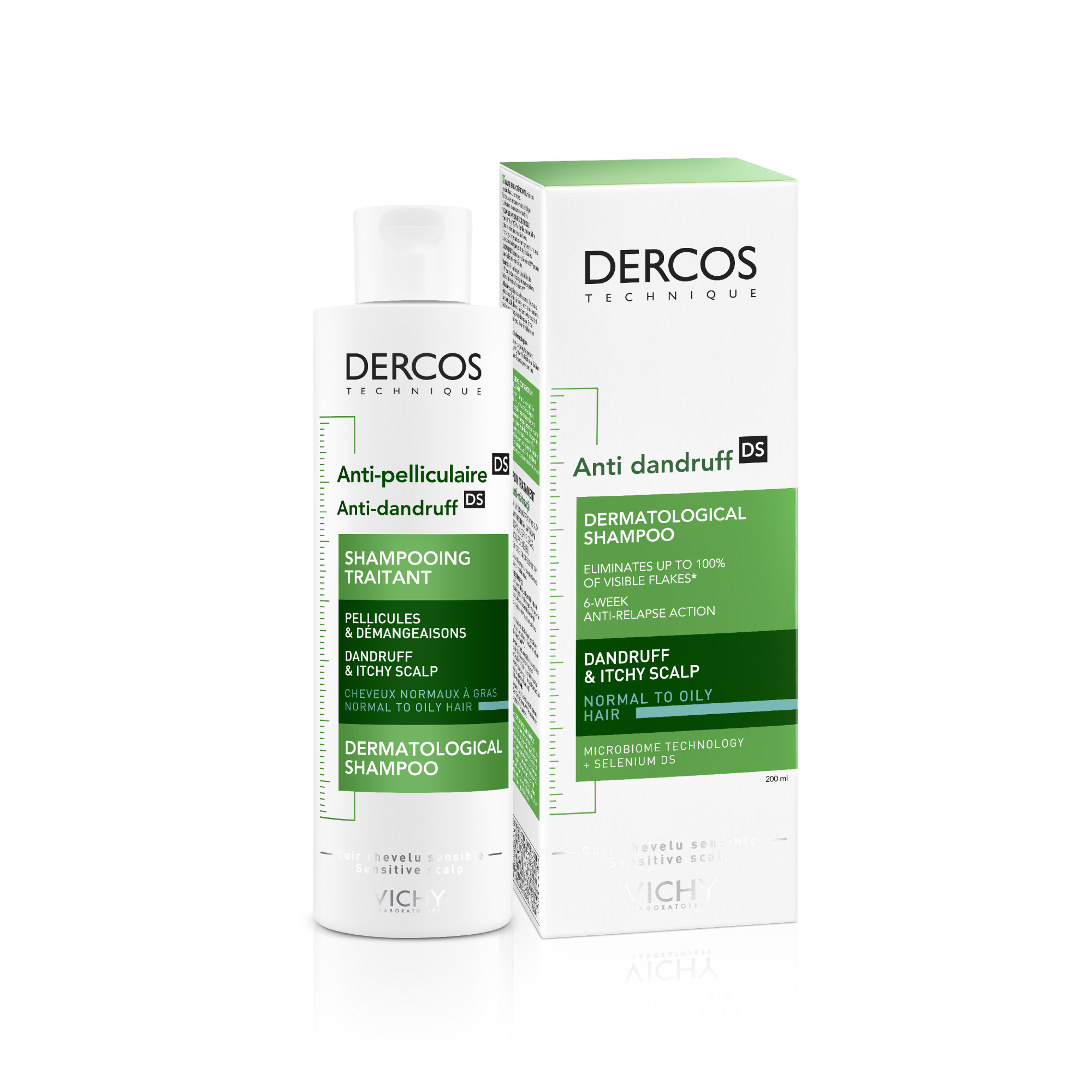 Vichy Dercos Shampoo trattante Anti-forfora DS per capelli da normali a grassi 200 ml