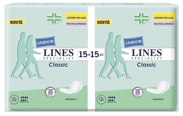 Lines Specialist Sagomato Super Pannolone per Incontinenza 30 Pezzi Lines Specialist Sagomato Super Pannolone per Incontinenza 30 Pezzi