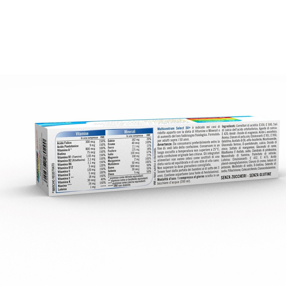 Multicentrum Select 50+ Effervescente Integratore Alimentare Multivitaminico Multiminerale 20 Cpr Multicentrum Select 50+ Effervescente Integratore Alimentare Multivitaminico Multiminerale 20 Cpr
