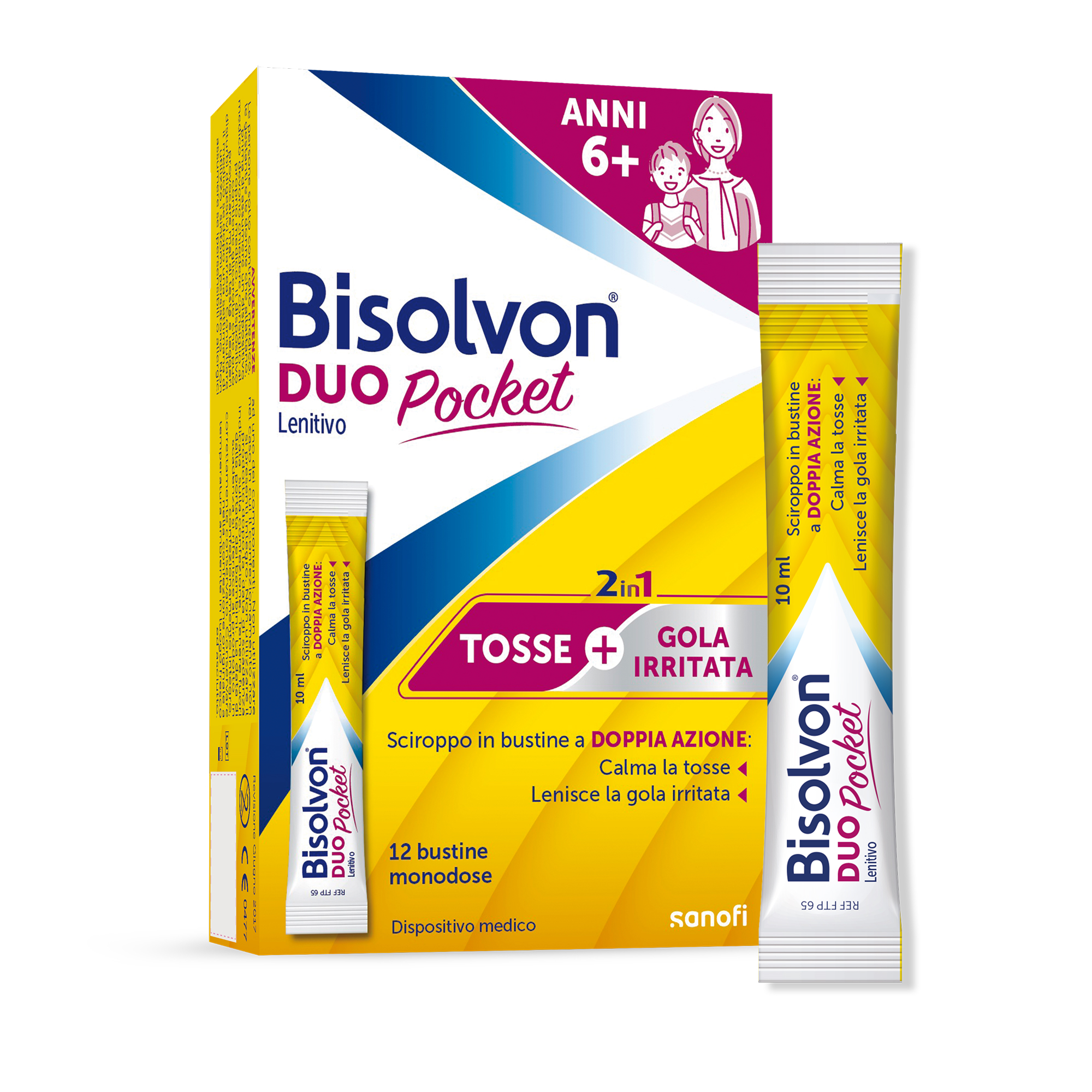 Bisolvon Duo Pocket Lenitivo Sciroppo in Bustina Contro Tosse e Gola Irritata, per Adulti e Bambini (12 Bustine Monodose) Bisolvon Duo Pocket Lenitivo Sciroppo in Bustina Contro Tosse e Gola Irritata, per Adulti e Bambini (12 Bustine Monodose)