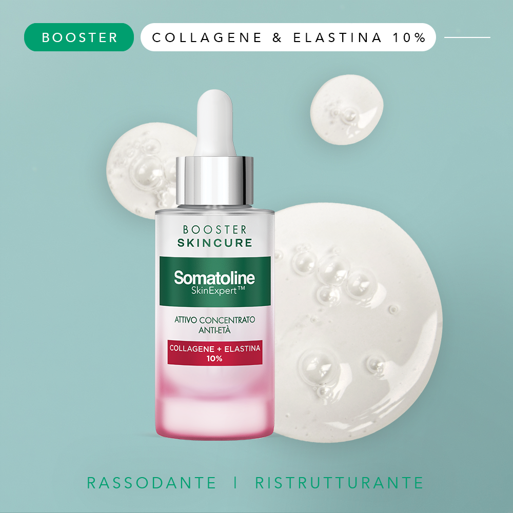 Somatoline SkinExpert, Skincure Booster Ridensificante Collagene + Elastina 10%, Siero Viso Ridensificante, Collagene ed Elastina 30ml Somatoline SkinExpert, Skincure Booster Ridensificante Collagene + Elastina 10%, Siero Viso Ridensificante, Collagene ed Elastina 30ml
