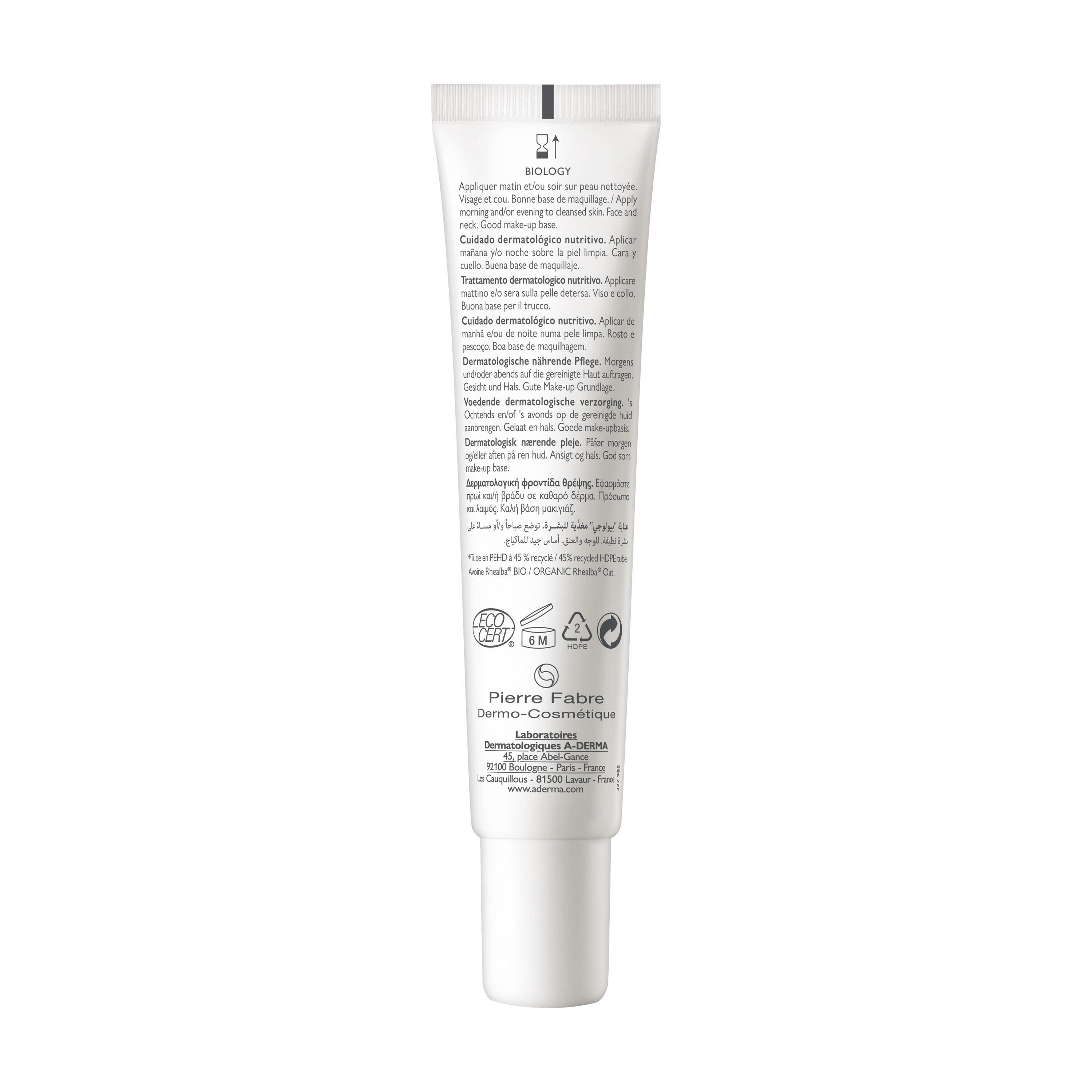 A-Derma Biology Nutri - Trattamento Dermatologico Nutritivo Per Pelle Molto Secca 40 ml