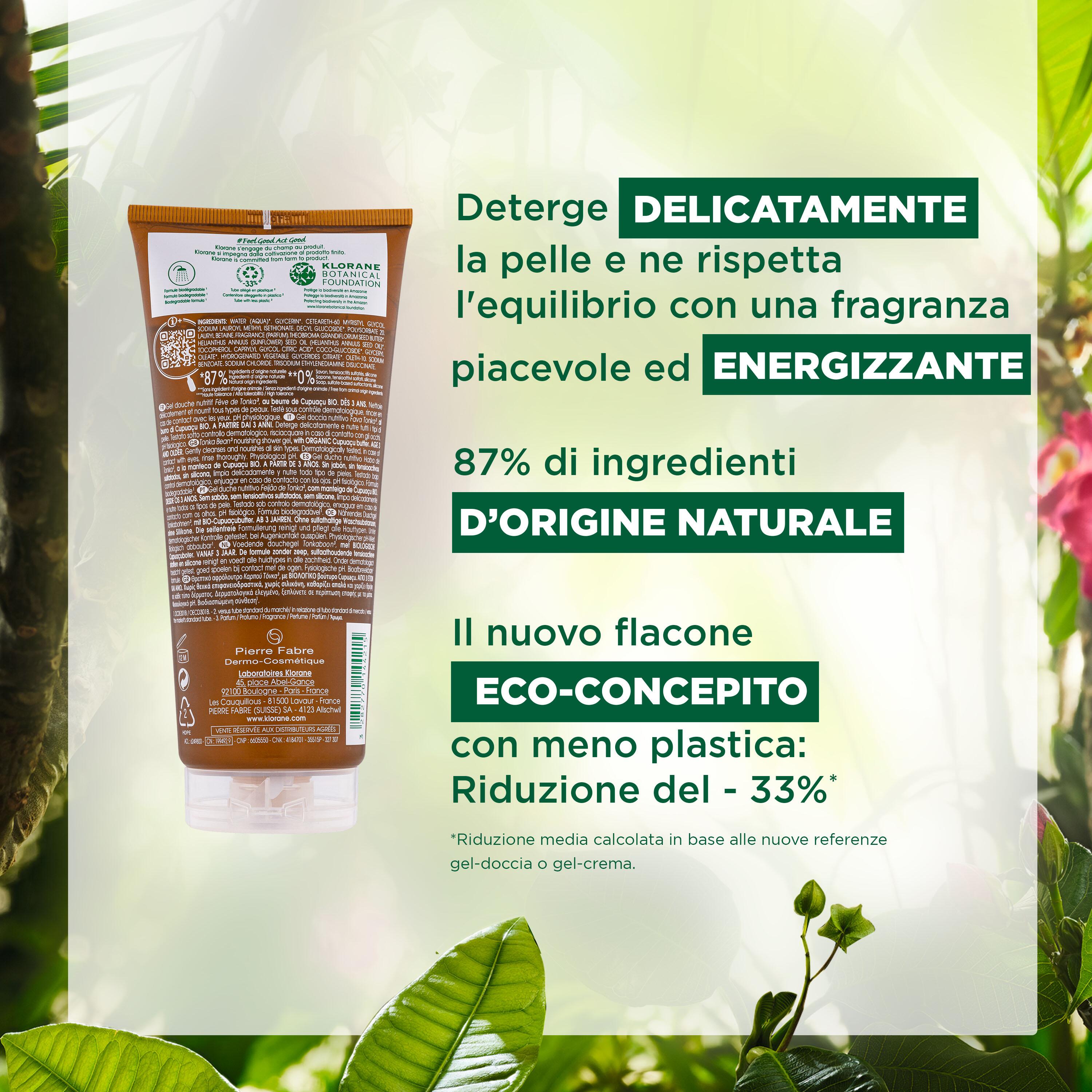 Klorane - Gel Doccia Nutritivo Al Profumo Fava Tonka Per Tutti I Tipi Di Pelle 200 ml