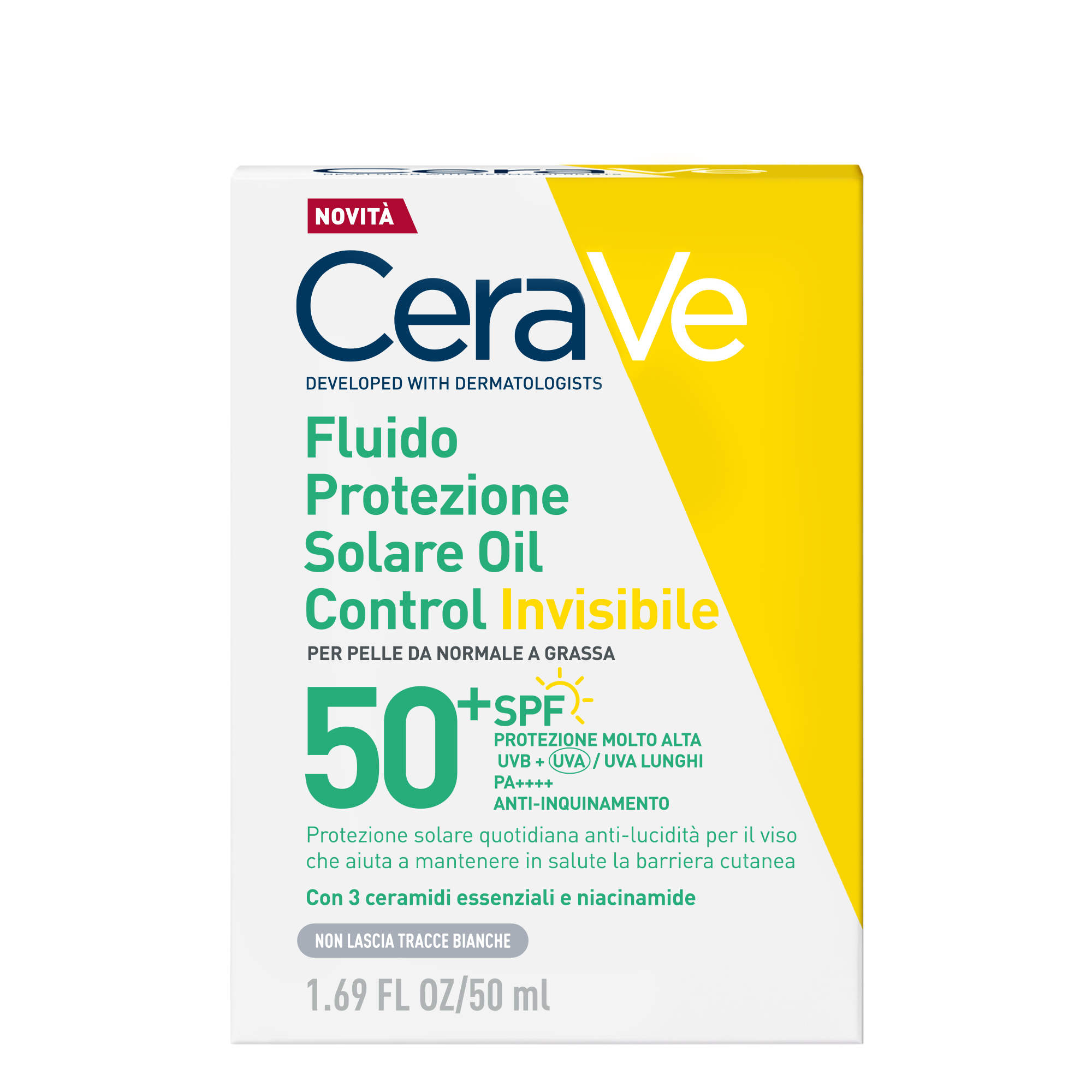 CeraVe Fluido Oil Control Invisibile - Protezione Solare SPF50+ Viso 50 ml