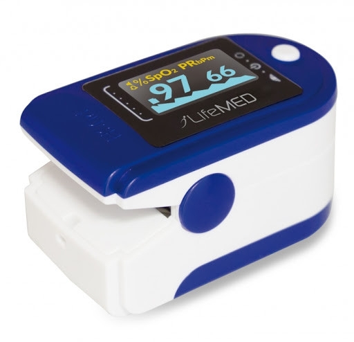 PULSOSSIMETRO SATURIMETRO PORTATILE BLU con indicatore di perfusione 