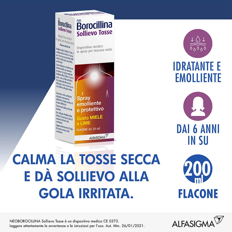 Neoborocillina Sollievo Tosse Spray Emolliente e Protettivo 20 ml