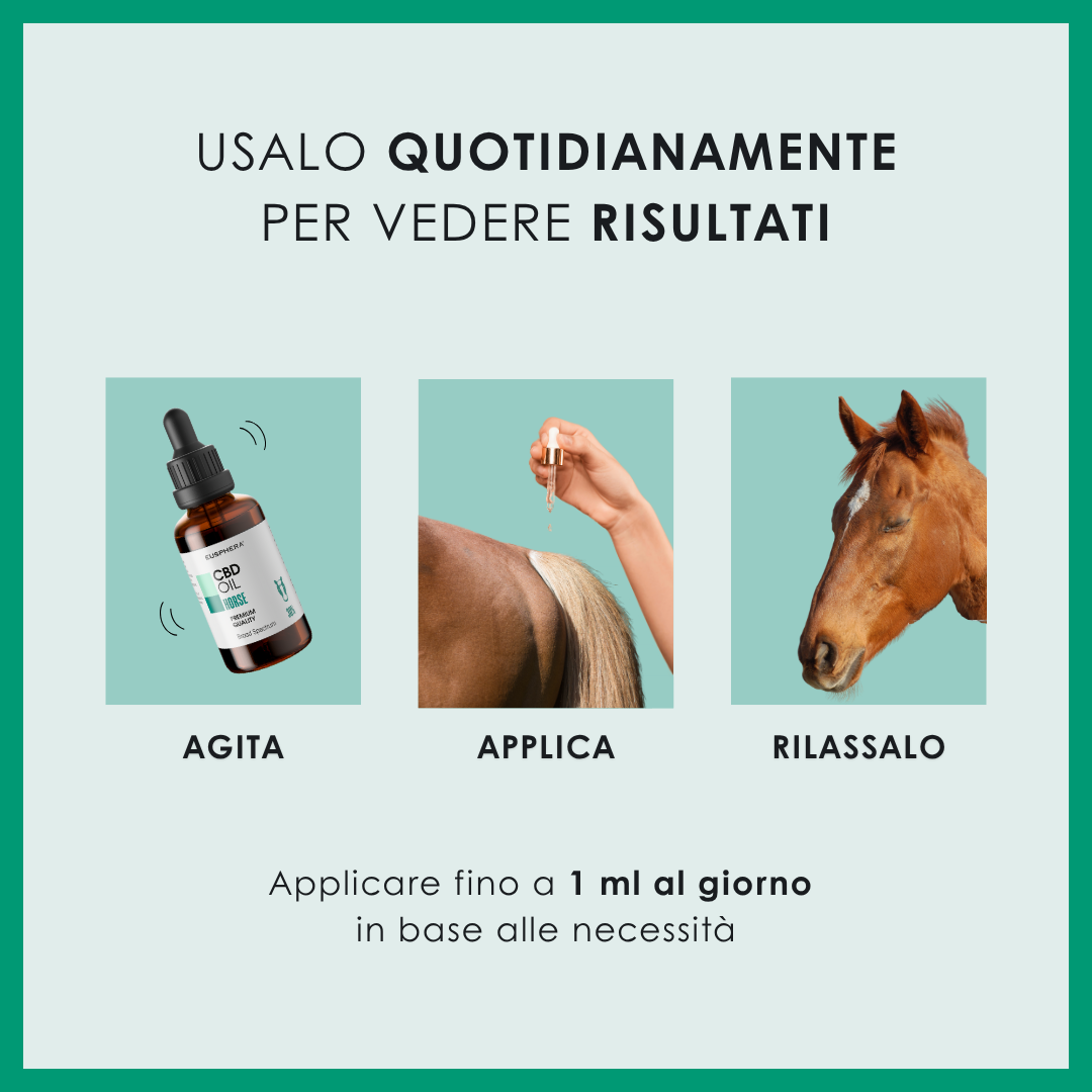Eusphera CBD Oil Horse - Olio Nutriente per Cavalli 50 ml
