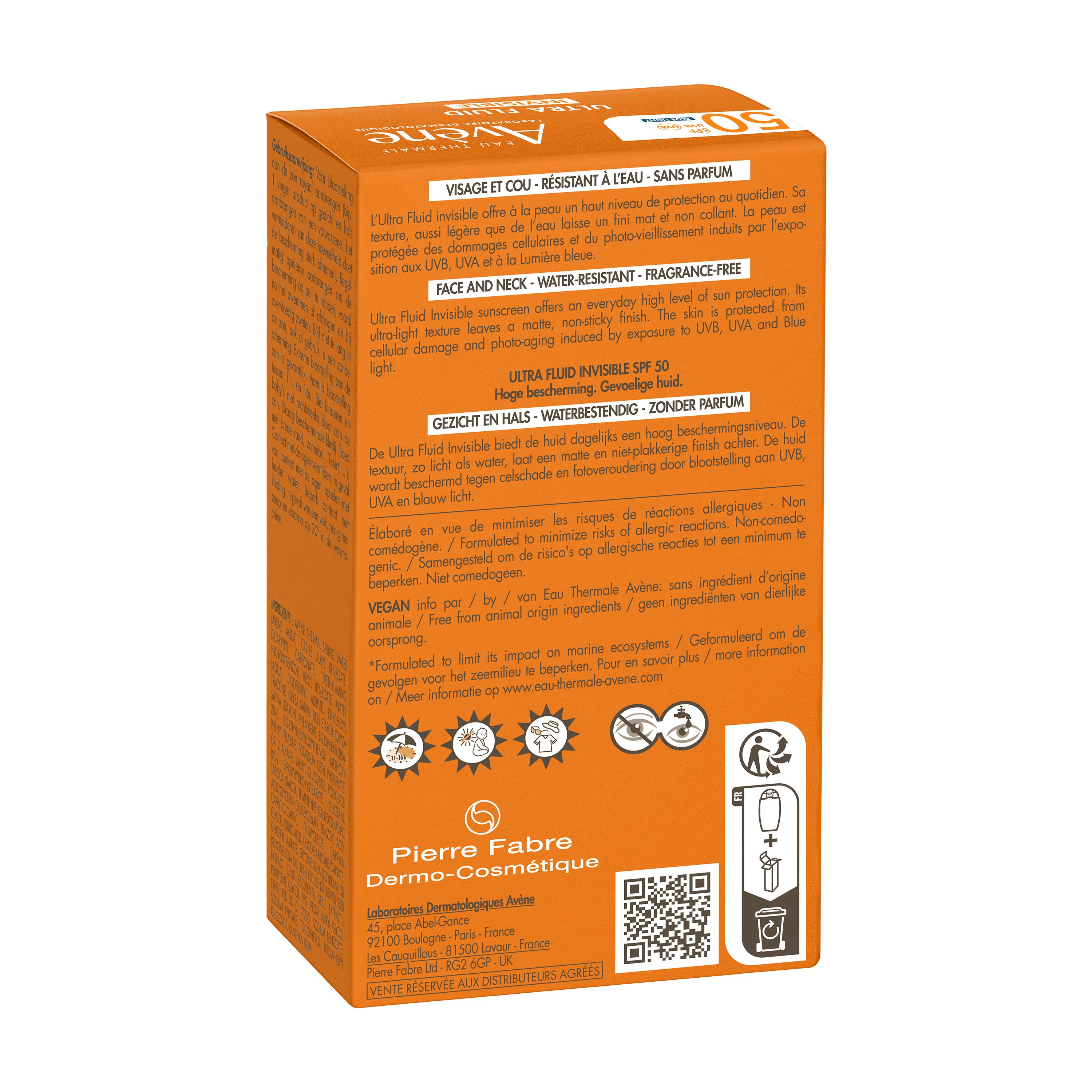 Avène - Ultra Fluid Invisibile SPF50 Protezione Solare Viso Alta 50 ml