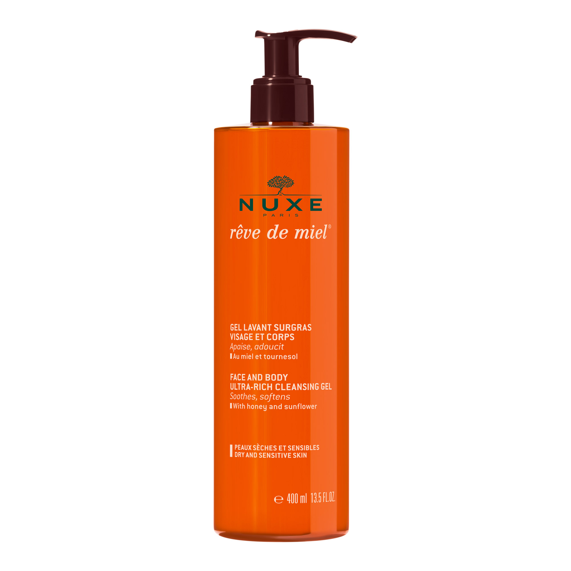 Nuxe Rêve de Miel Gel Doccia Viso e Corpo Pelle Secca 400 ml