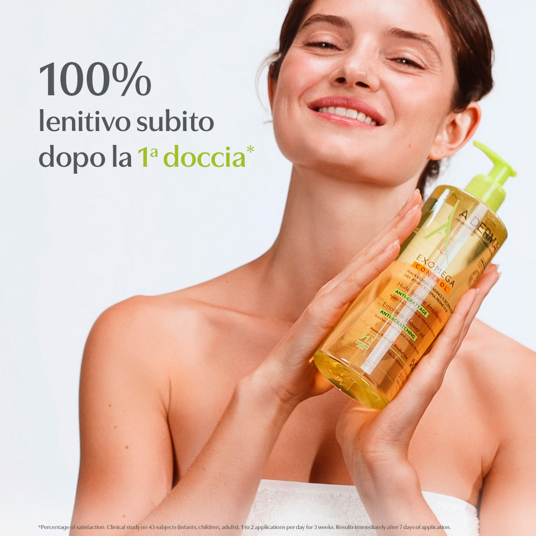 A-Derma Exomega control Special Pack  1+1 Olio lavante emolliente 500ml + Eco Ricarica 500ml, pelle secca e/o a tendenza atopica 