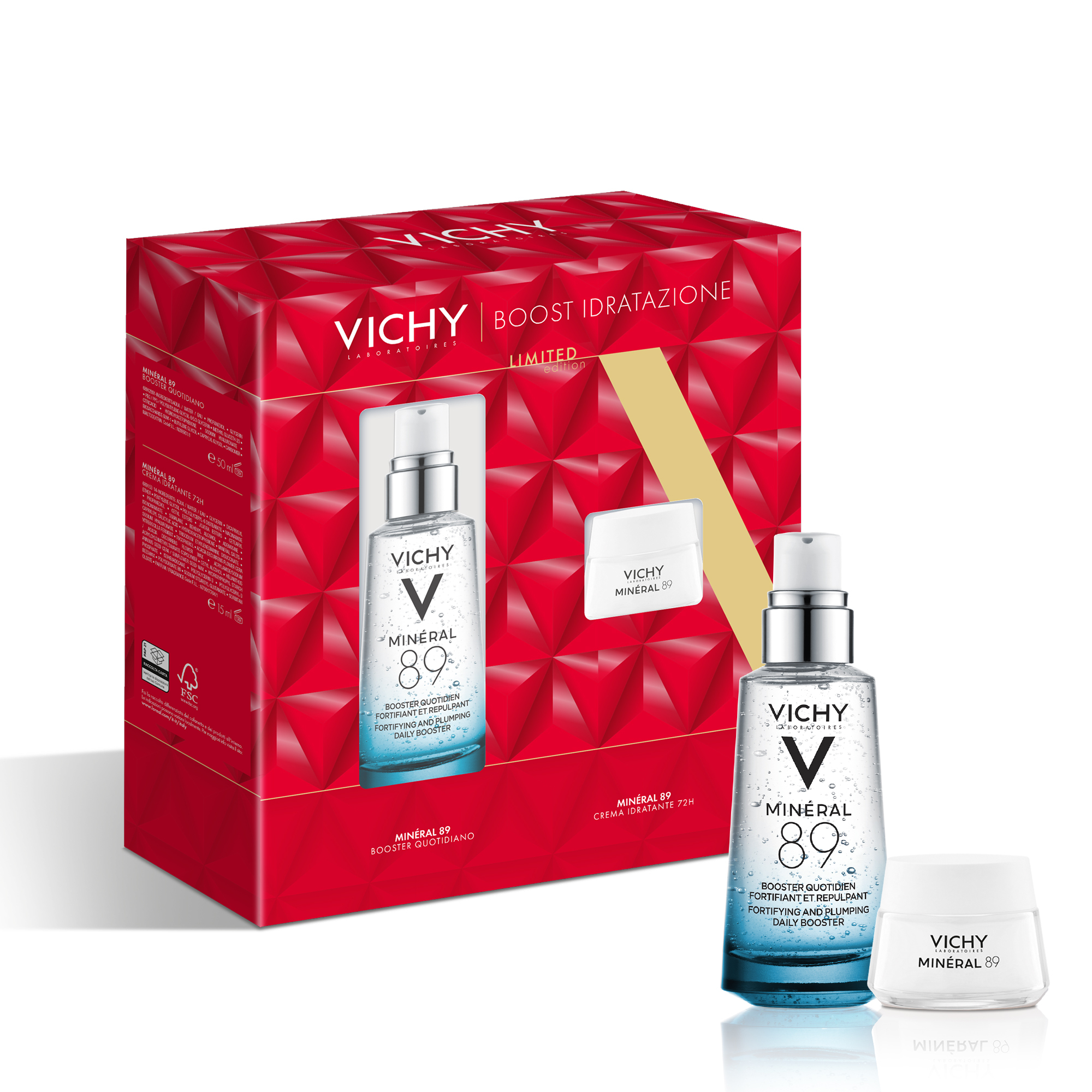Vichy Cofanetto Regalo per un'Idratazione Intensa con Minéral 89 Booster Siero 50 ml + Minéral 89 Crema 15 ml Vichy Cofanetto Regalo per un'Idratazione Intensa con Minéral 89 Booster Siero 50 ml + Minéral 89 Crema 15 ml